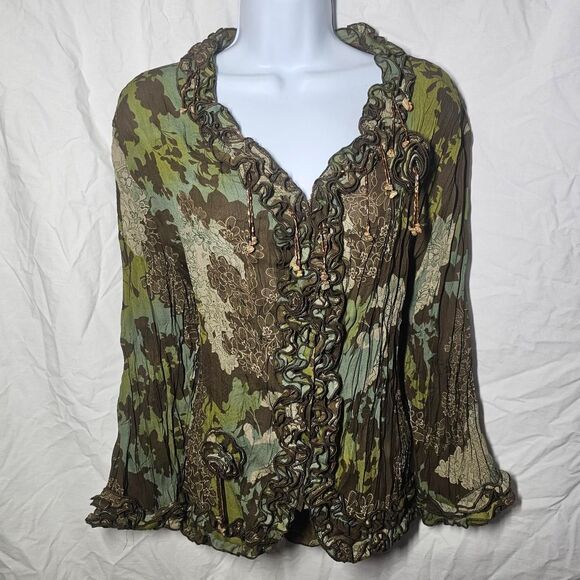 Vintage y2k 90s Fairy whimsigoth chiffon beaded top - Picture 1 of 4